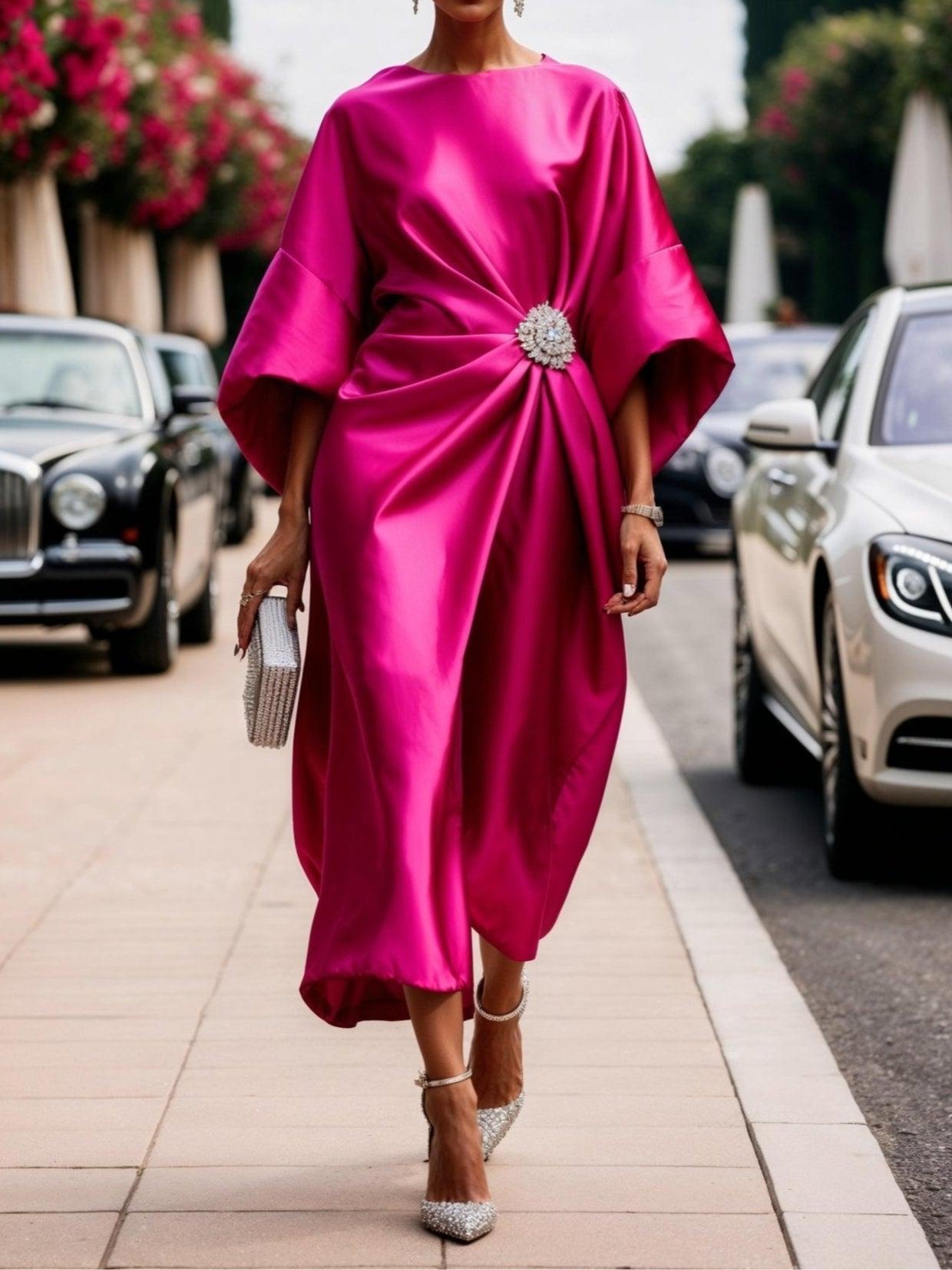 Wójcik™ | Satin Kleid mit Glanz