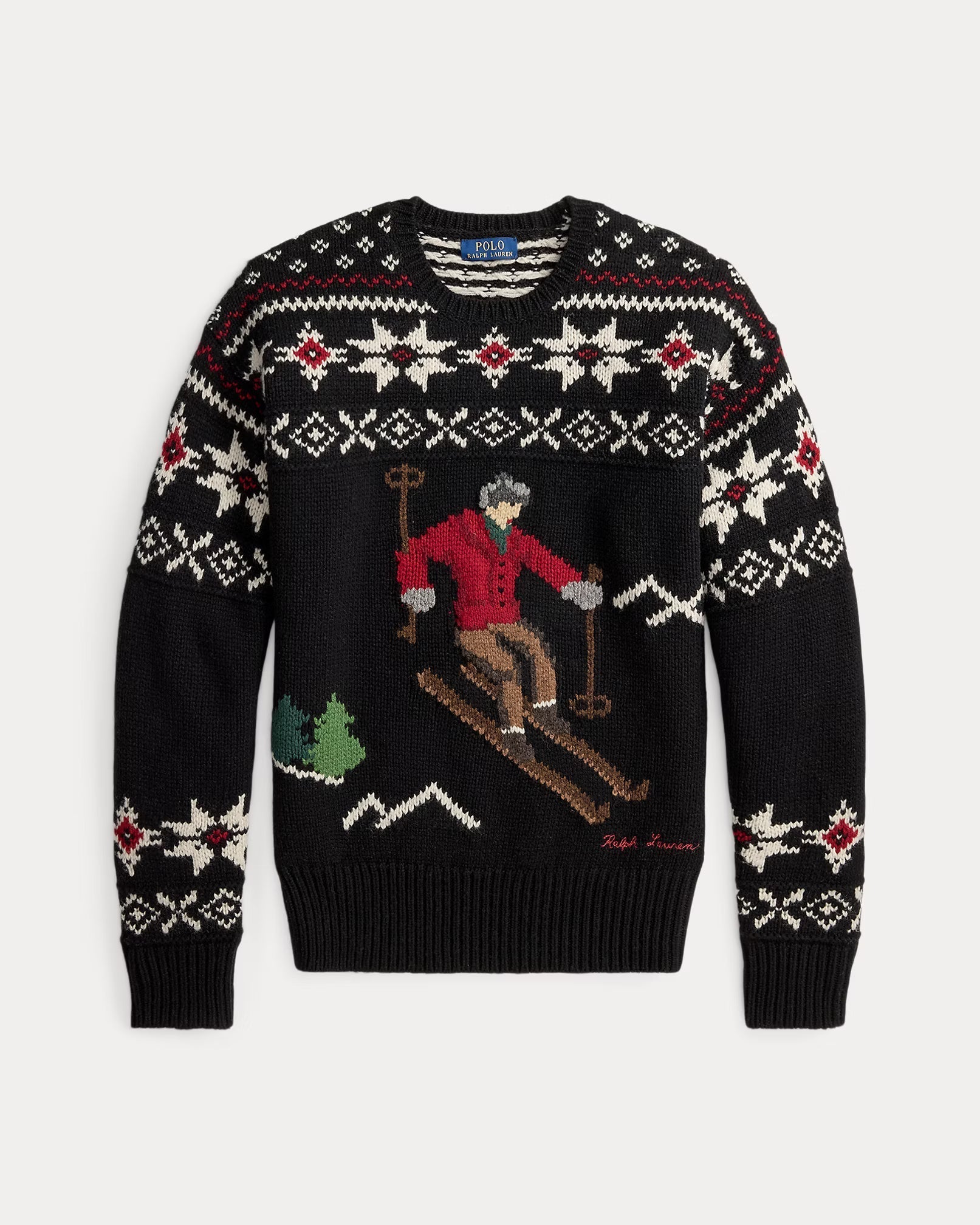 Uldtrøje mit Bild eines Skifahrers