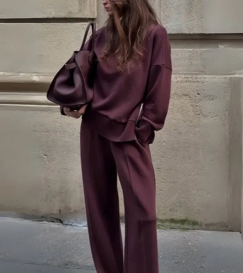 Agnieszka™ | Weicher Zweiteiliger Set mit Rollkragen und Lockeren Hosen