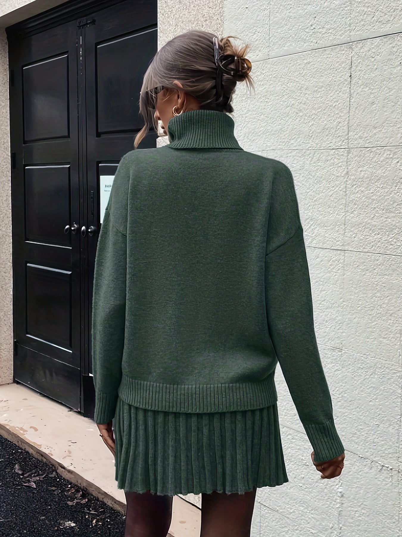 Wiesława™ | Strickset mit Rollkragen und Midirock