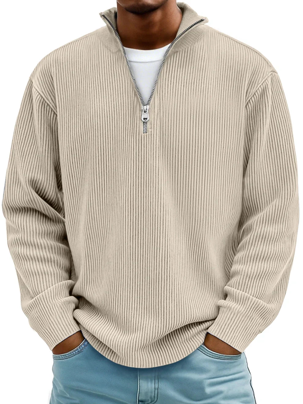 Mściwój™ | Herrenpullover mit Halbreißverschluss – Stilvoll, Warm und Langlebig