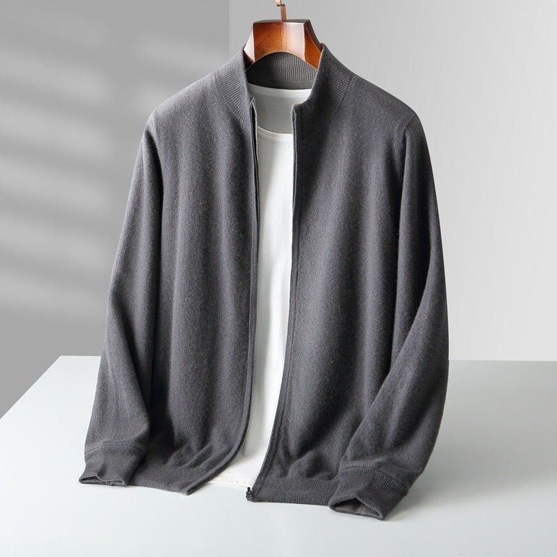 Mieszko™ | Kaschmir-Cardigan mit Reißverschluss