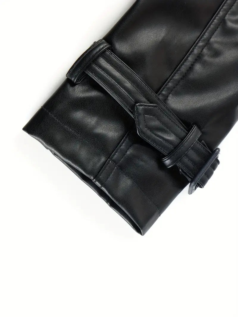 Bielawska™ | Stylischer langer schwarzer Damenmantel