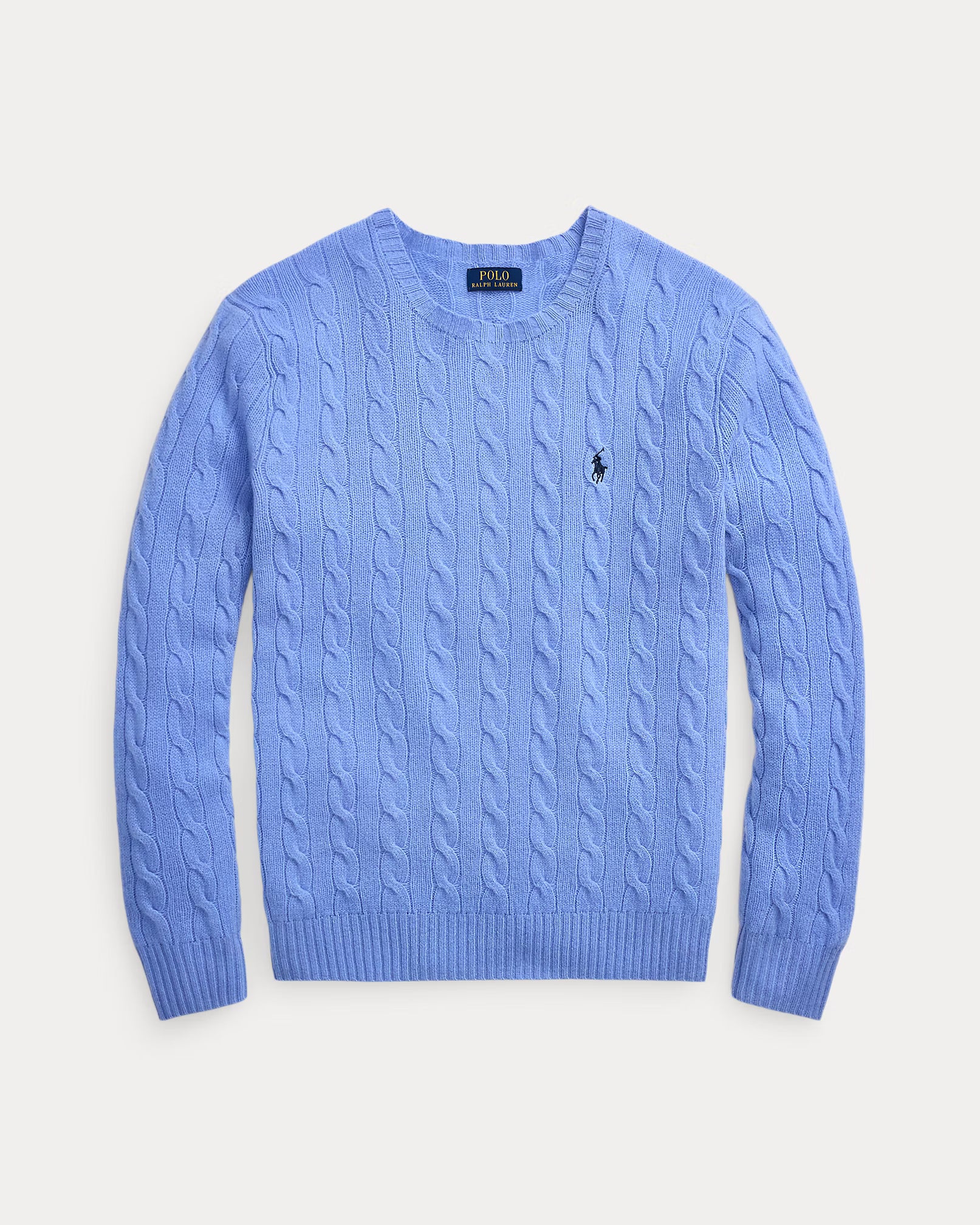 Jersey af uld og cashmere strikket med kabel