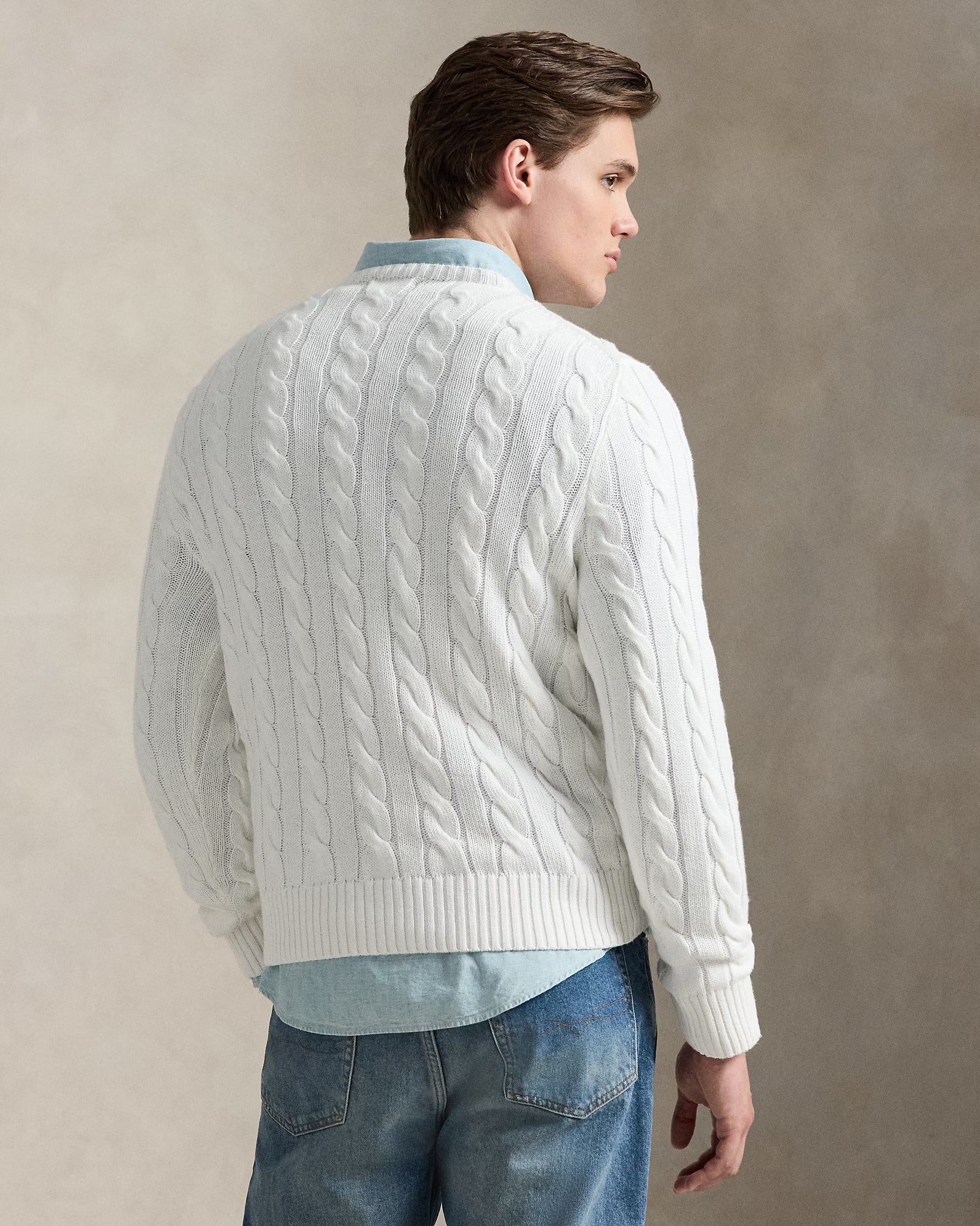 Strick-Baumwolljersey mit Kabelmuster