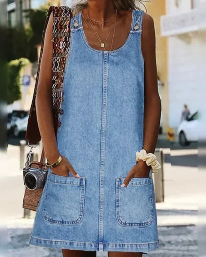 Wójcik™ | Sommerkleid aus Denim mit vorteilhaftem Schnitt