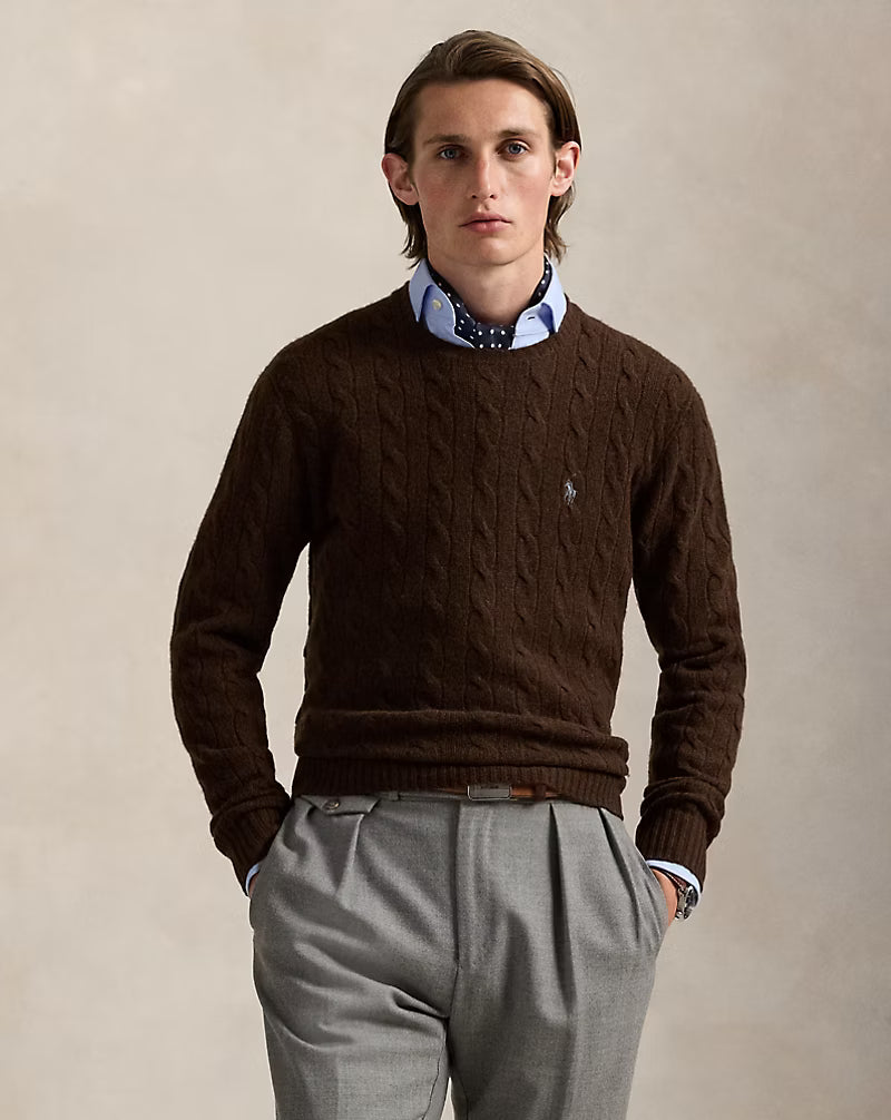Strickpullover aus Wolle und Kaschmir mit Kabelmuster