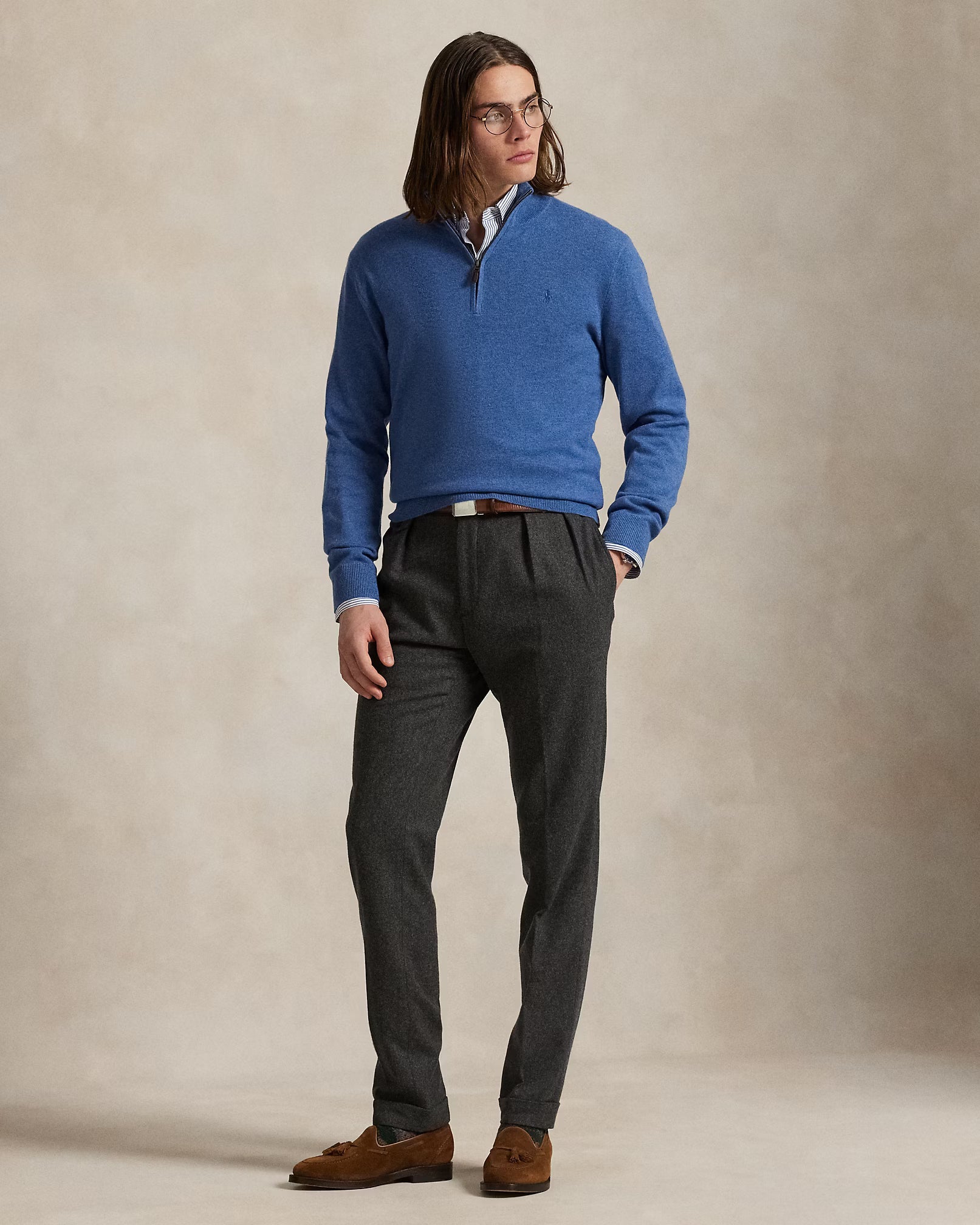Uldtrøje med lynlås