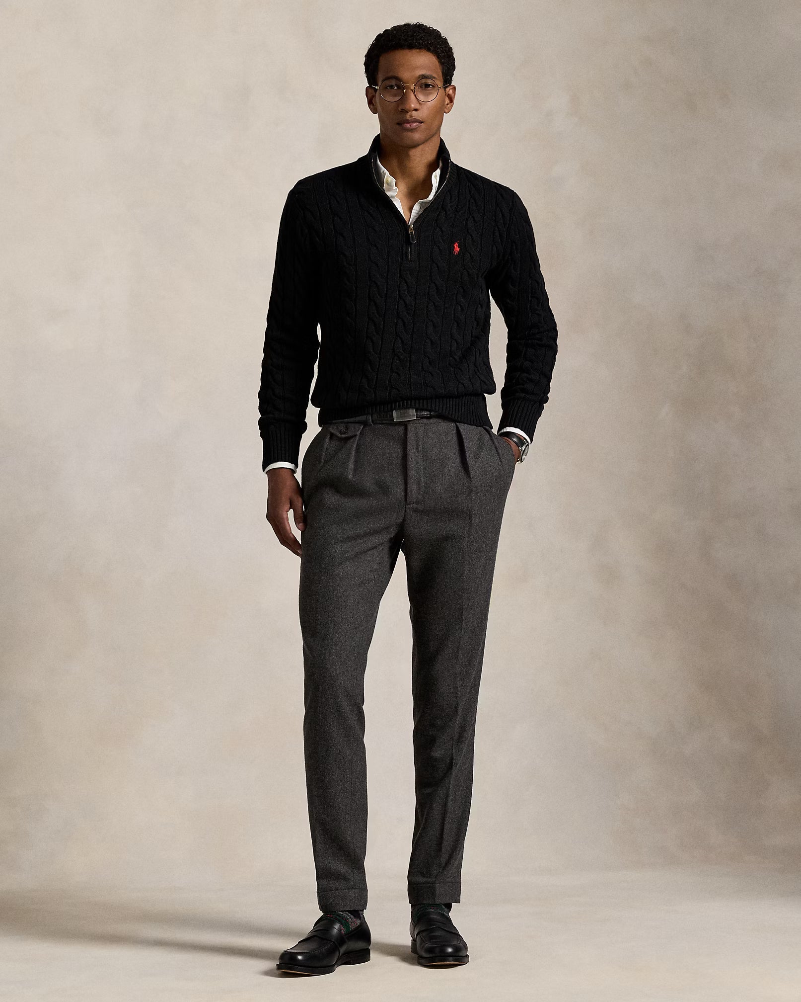 Jersey aus Baumwolle mit Reißverschluss bis zur Brust