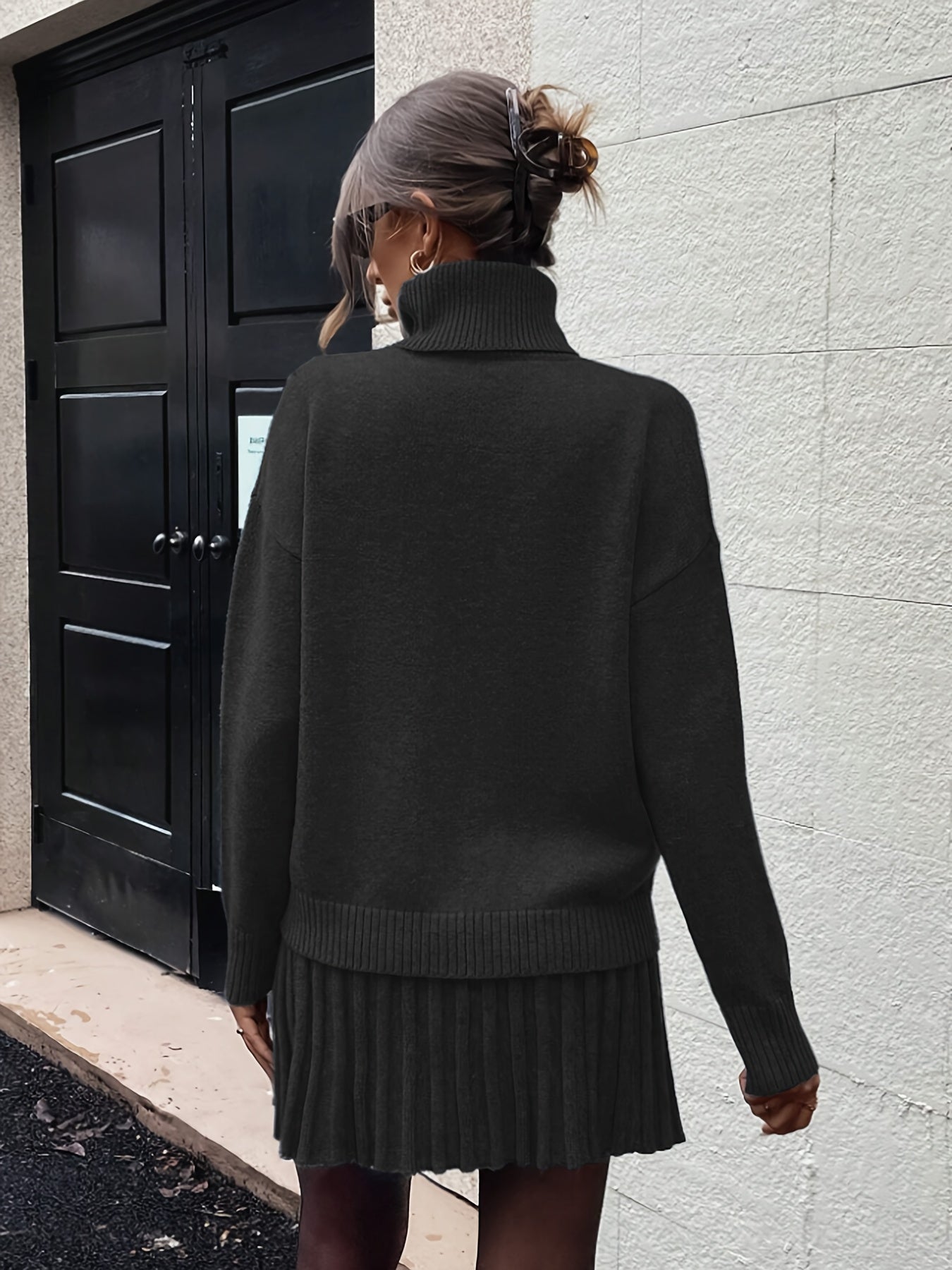 Wiesława™ | Strickset mit Rollkragen und Midi-Rock