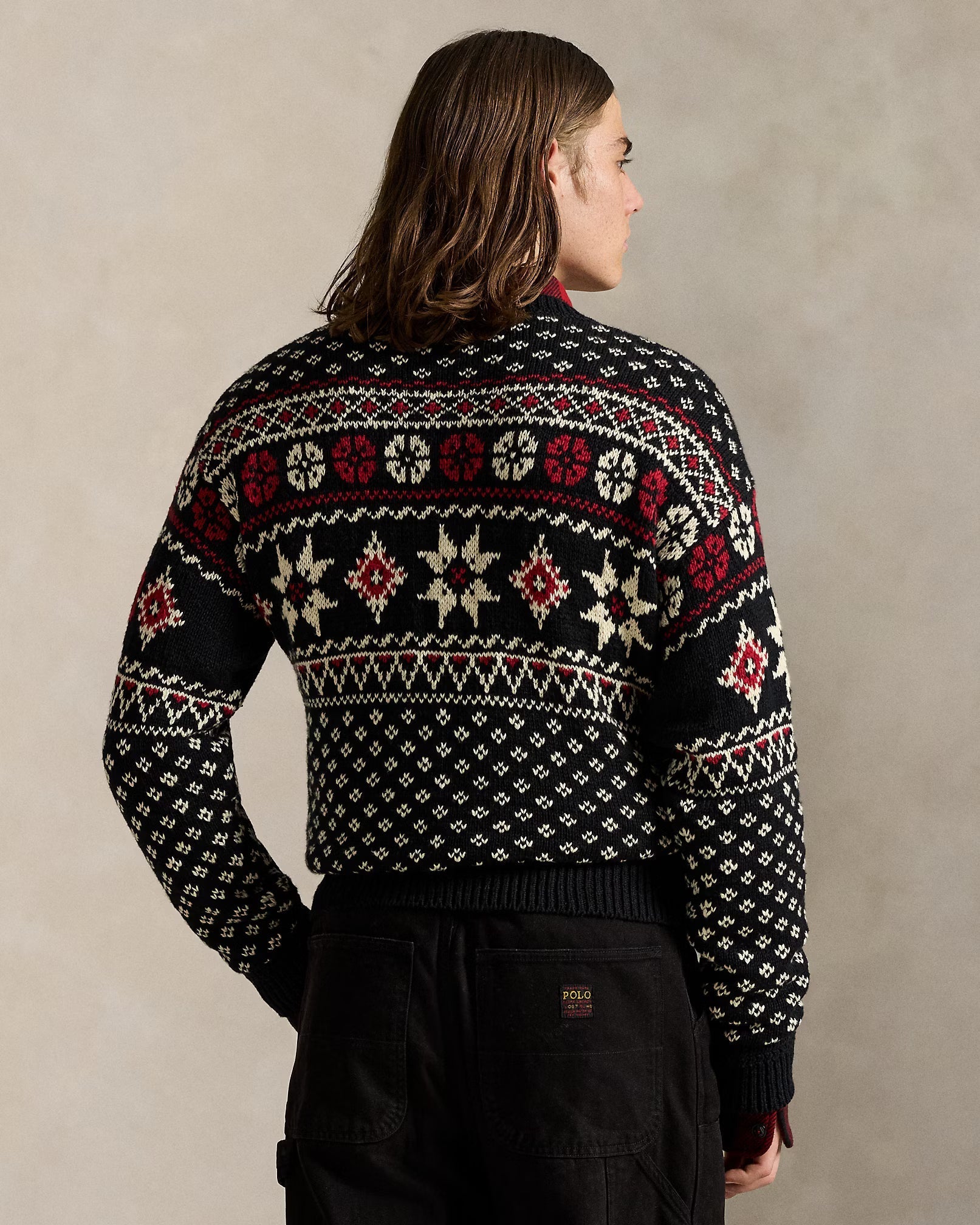Baumwoll-Kaschmir-Pullover mit Schneeflocken