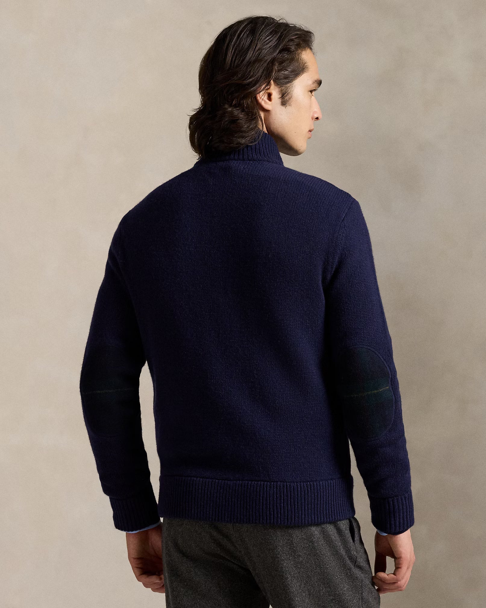 Jersey polo med lynlås og skotsk tern