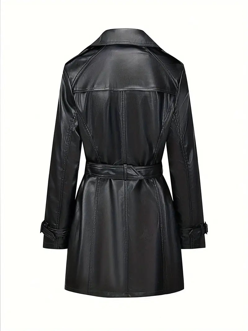 Bielawska™ | Stylischer langer schwarzer Damenmantel