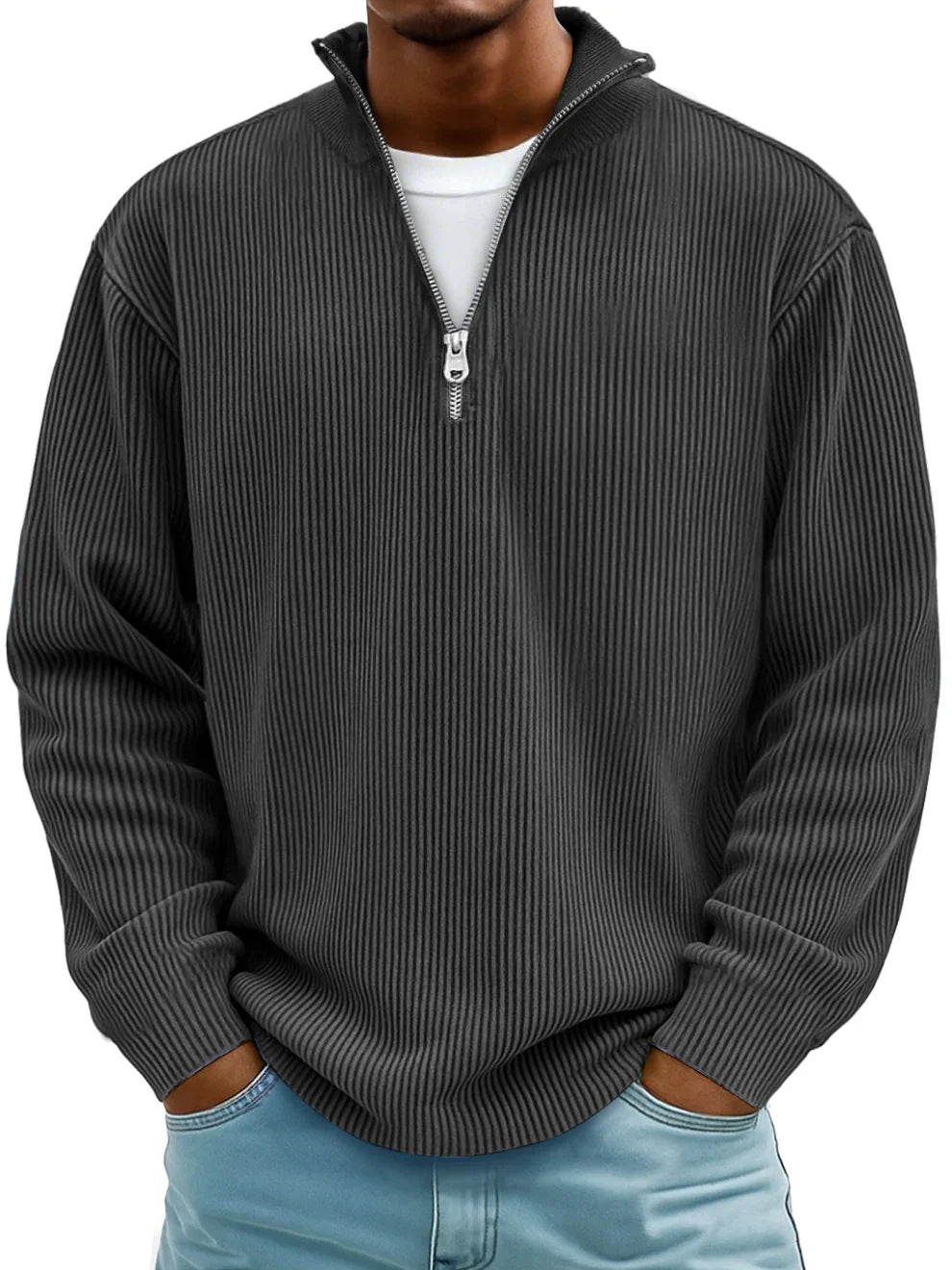 Mściwój™ | Herrenpullover mit Halbreißverschluss – Stilvoll, Warm und Langlebig