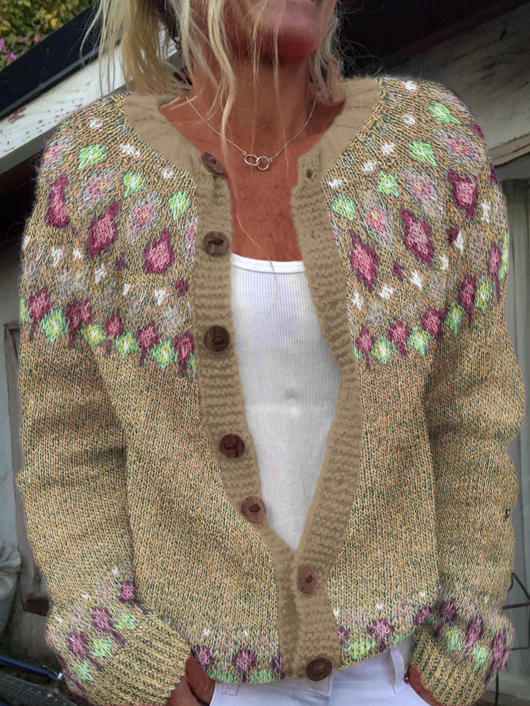 Wójcik™ | Lockere Strickjacke mit Muster