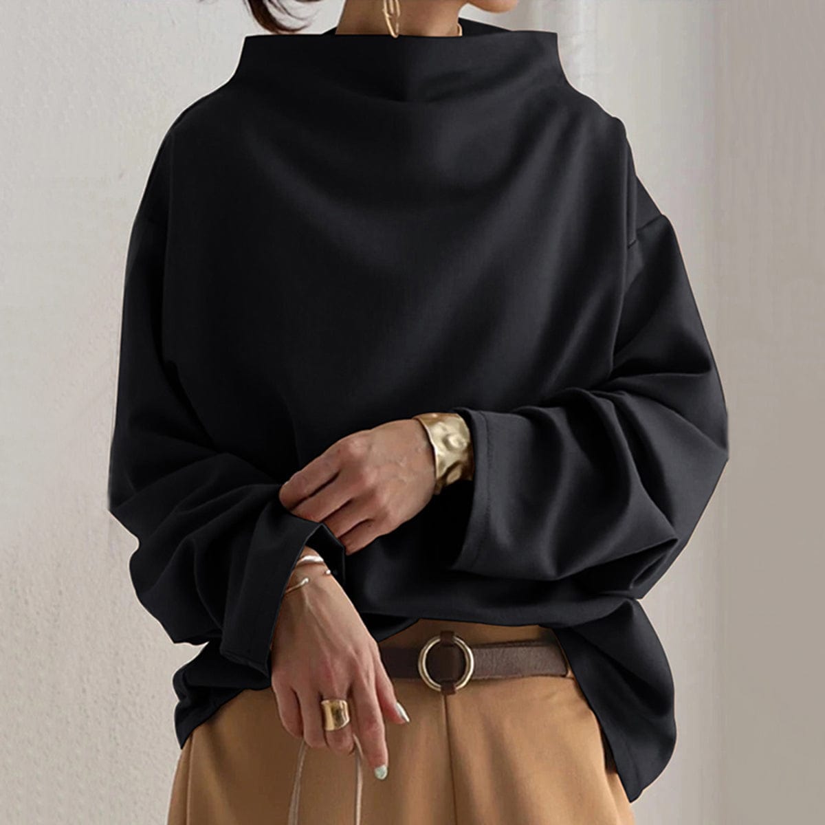 Bożena™ | Pullover mit hohem Kragen