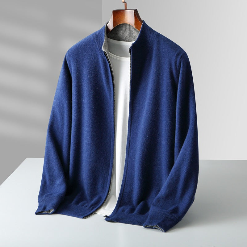 Mieszko™ | Kaschmir-Cardigan mit Reißverschluss