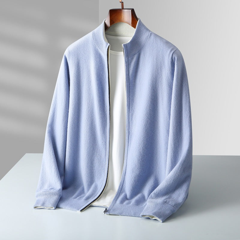 Mieszko™ | Kaschmir-Cardigan mit Reißverschluss