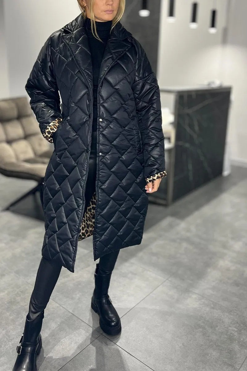 Brygida™ | Wendbare Steppjacke mit Leo-Futter