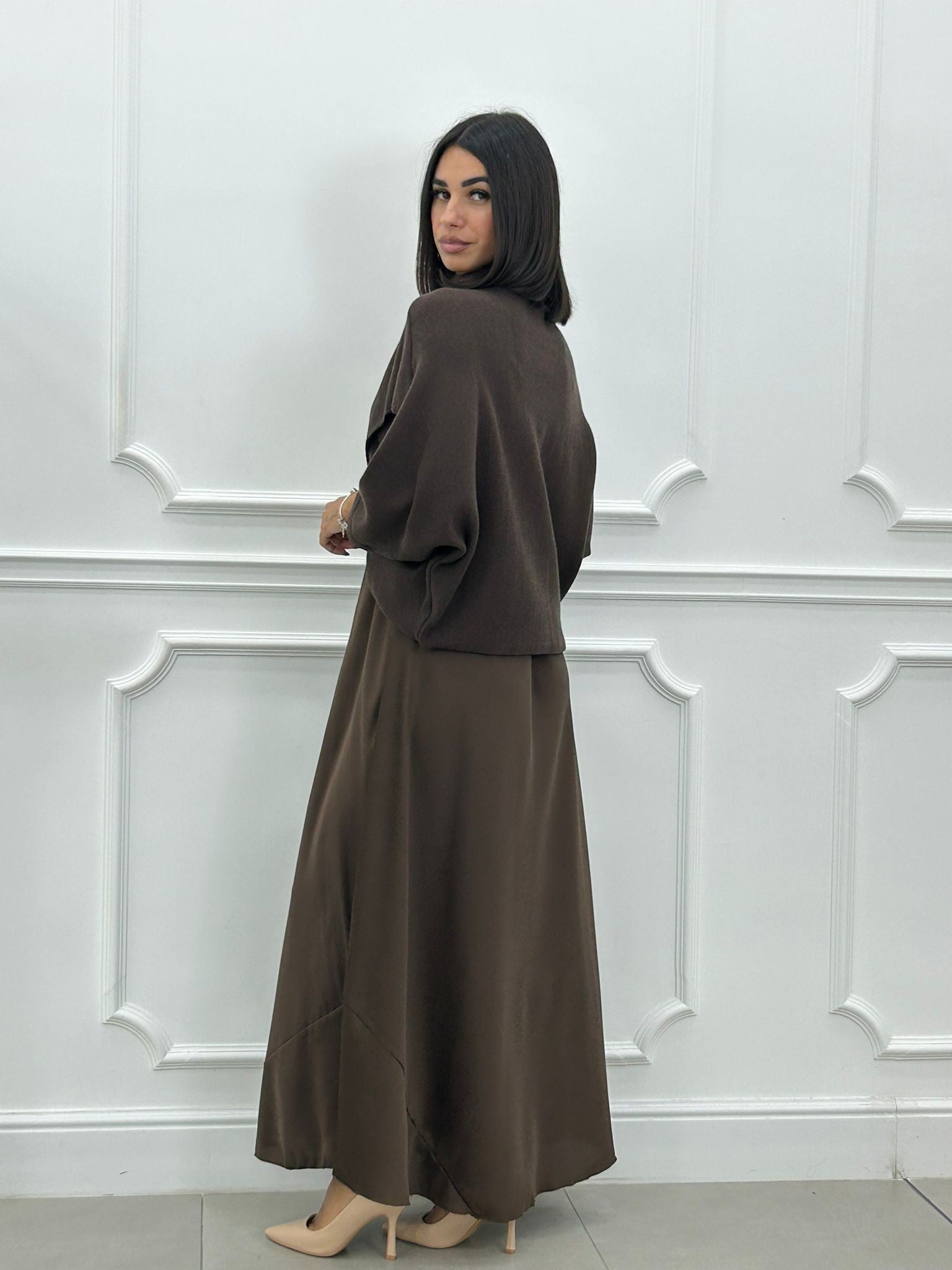 Elżbieta™ | 2-in-1 Set mit Langem Kleid und Asymmetrischem Pullover